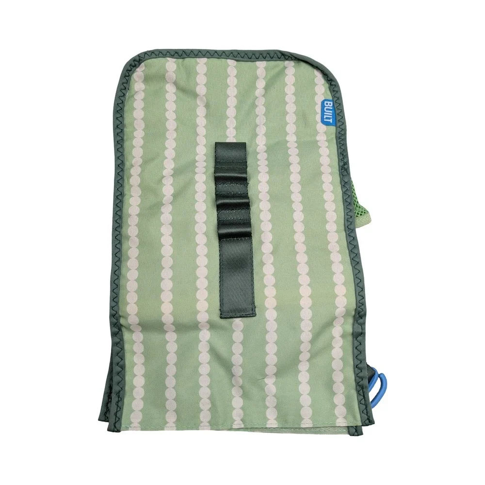 BUILT Crosstown Lunch Bag Green Dot Stripe Insulated Crossbody Strap lunchbox